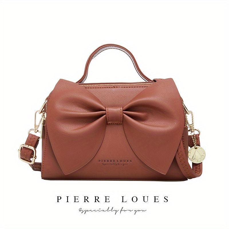 Solid Bowknot Crossbody Satchel Bag