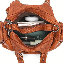 Large Capacity Crossbody Bag PU Leather Shoulder Handbag