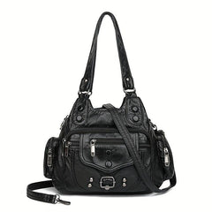 Large Capacity Crossbody Bag PU Leather Shoulder Handbag