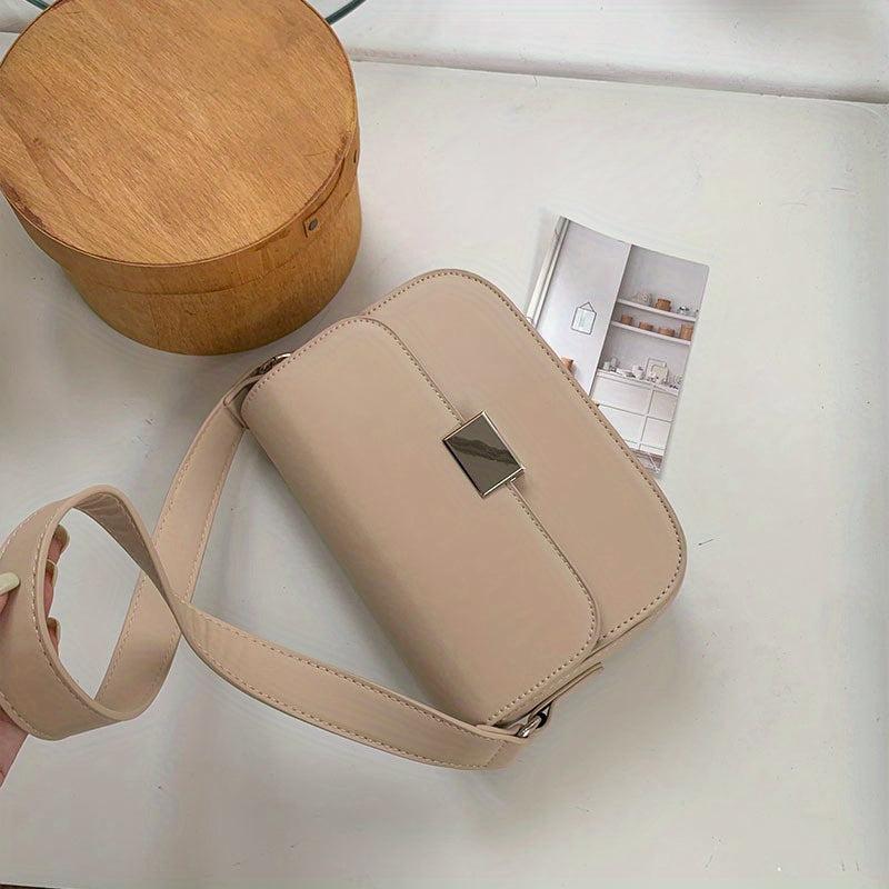 Square Flap Crossbody Bag PU Leather Shoulder Bag Women's Handbag
