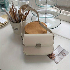 Square Flap Crossbody Bag PU Leather Shoulder Bag Women's Handbag