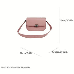 Square Flap Crossbody Bag PU Leather Shoulder Bag Women's Handbag