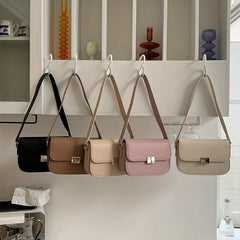 Square Flap Crossbody Bag PU Leather Shoulder Bag Women's Handbag