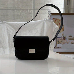 Square Flap Crossbody Bag PU Leather Shoulder Bag Women's Handbag