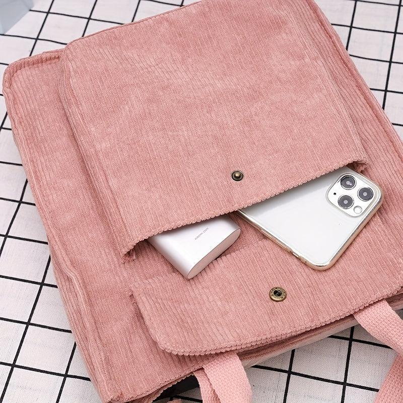 Large Capacity Corduroy Tote Bag Lightweight Shoulder Bag