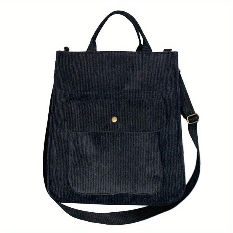 Large Capacity Corduroy Tote Bag Lightweight Shoulder Bag