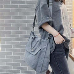 Large Capacity Corduroy Tote Bag Lightweight Shoulder Bag