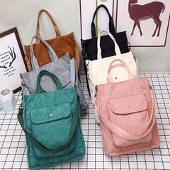 Large Capacity Corduroy Tote Bag Lightweight Shoulder Bag