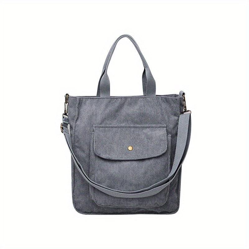 Large Capacity Corduroy Tote Bag Lightweight Shoulder Bag