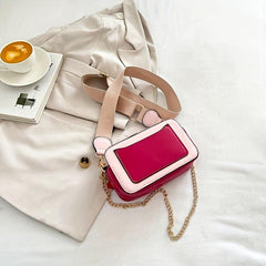 Metal Decor Crossbody Bag Stylish Purse Camera Shoulder Bag