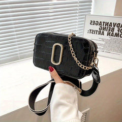 Metal Decor Crossbody Bag Stylish Purse Camera Shoulder Bag