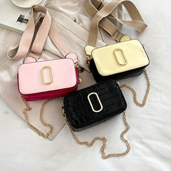 Metal Decor Crossbody Bag Stylish Purse Camera Shoulder Bag