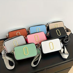Metal Decor Crossbody Bag Stylish Purse Camera Shoulder Bag