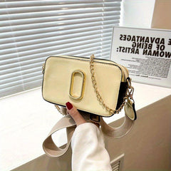 Metal Decor Crossbody Bag Stylish Purse Camera Shoulder Bag