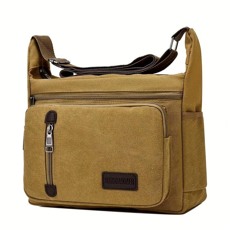 Functional Canvas Crossbody Bag Military Travel Hiking Shoulder Bag