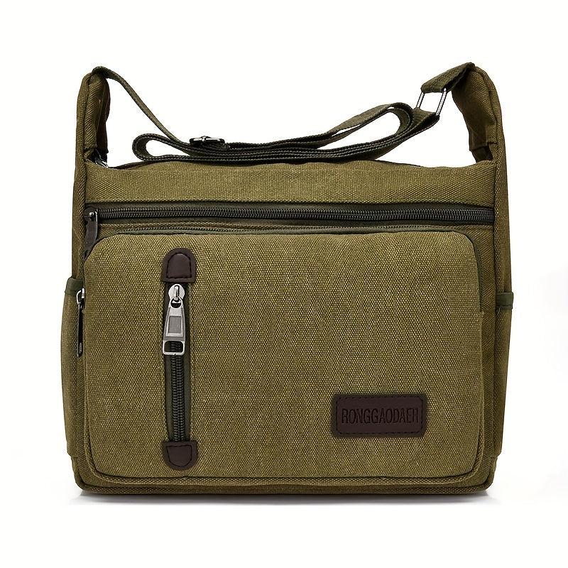 Functional Canvas Crossbody Bag Military Travel Hiking Shoulder Bag