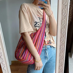 Canvas Crossbody Bag Large Women's Handbag