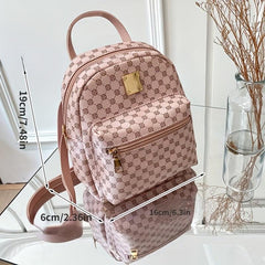 Geometric Pattern Backpack Lightweight Travel Vintage Bag