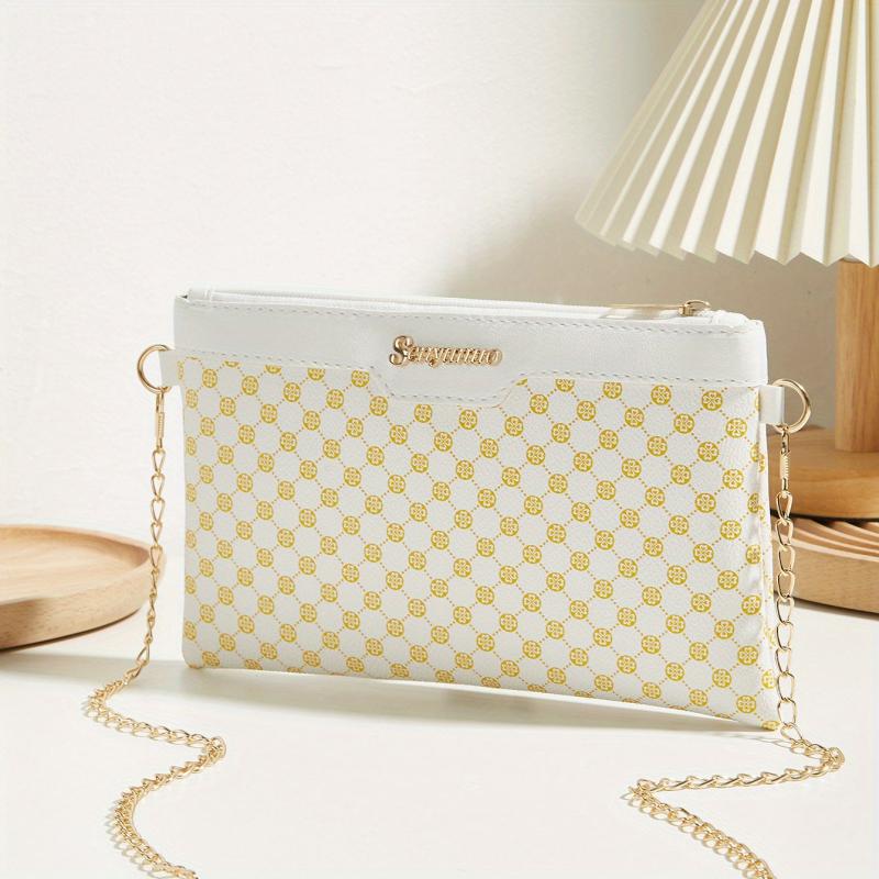 Polka Dot Crossbody Bag Chain Shoulder Square Purse