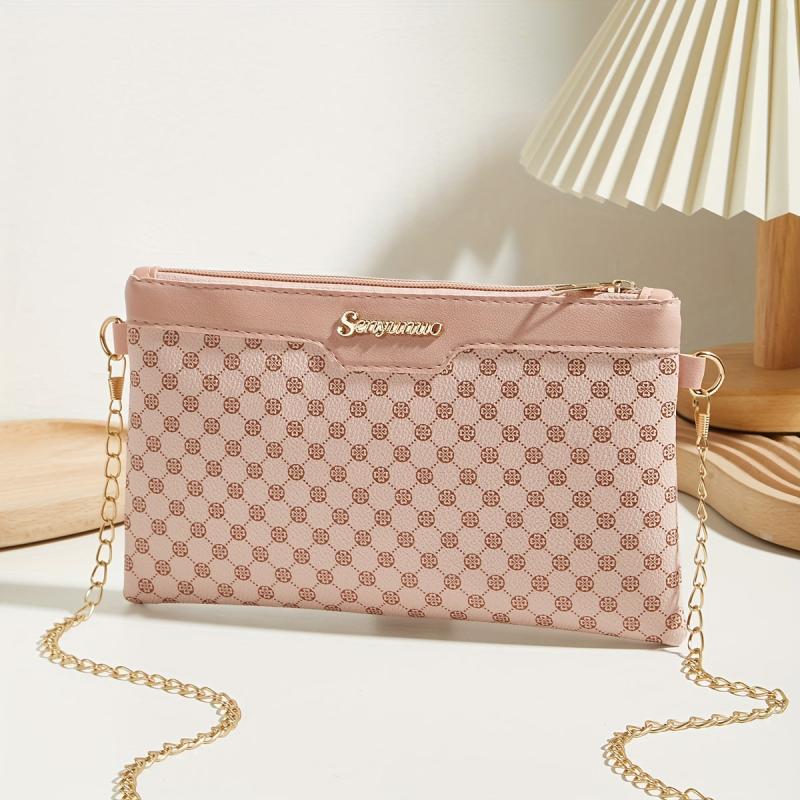 Polka Dot Crossbody Bag Chain Shoulder Square Purse