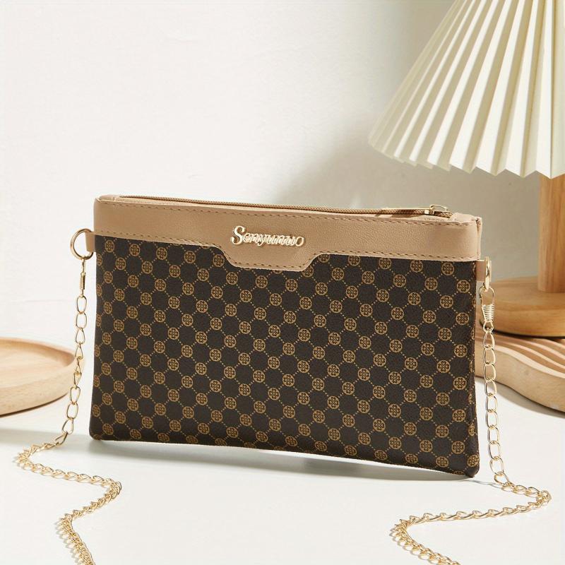 Polka Dot Crossbody Bag Chain Shoulder Square Purse