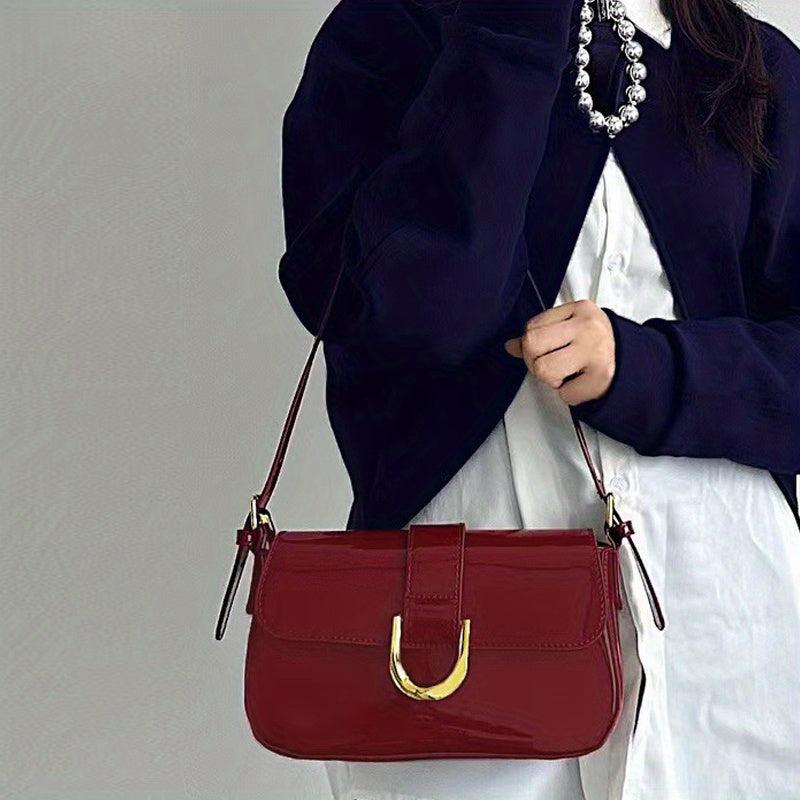 Stylish Faux Leather Crossbody Bag Waterproof Underarm Bag