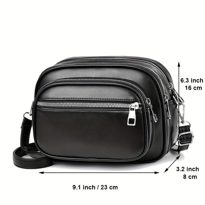 Small PU Leather Crossbody Bag Square Shoulder Bag