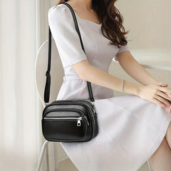 Small PU Leather Crossbody Bag Square Shoulder Bag