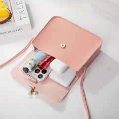 Faux Pearl Decor Shoulder Bag Flap PU Leather Underarm Bag
