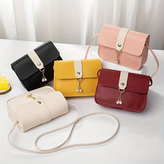 Faux Pearl Decor Shoulder Bag Flap PU Leather Underarm Bag