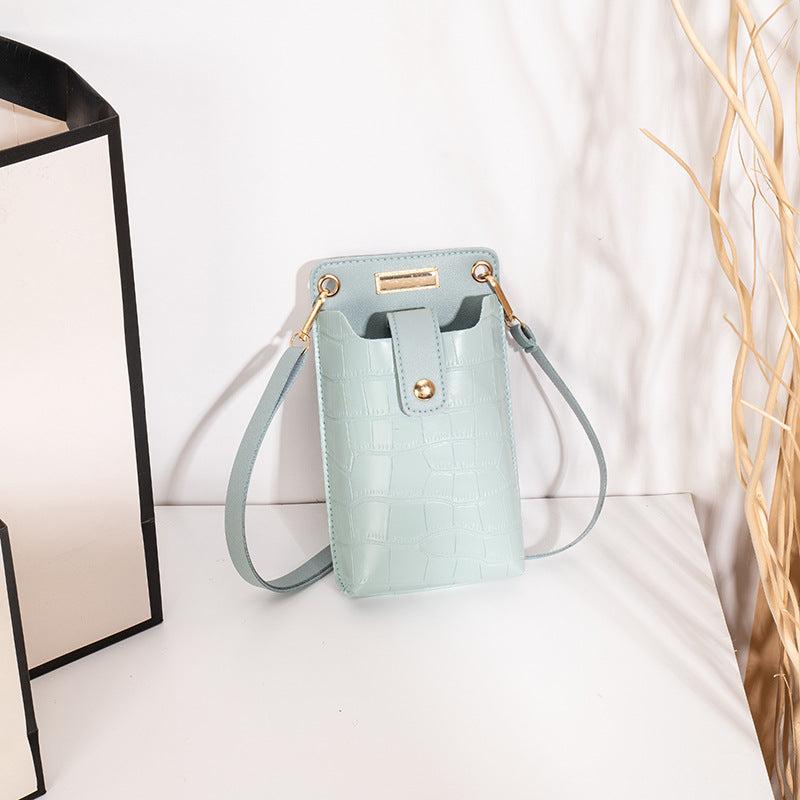 Mini Stone Pattern Crossbody Cell Phone Bag PU Leather Textured Bag
