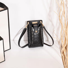 Mini Stone Pattern Crossbody Cell Phone Bag PU Leather Textured Bag