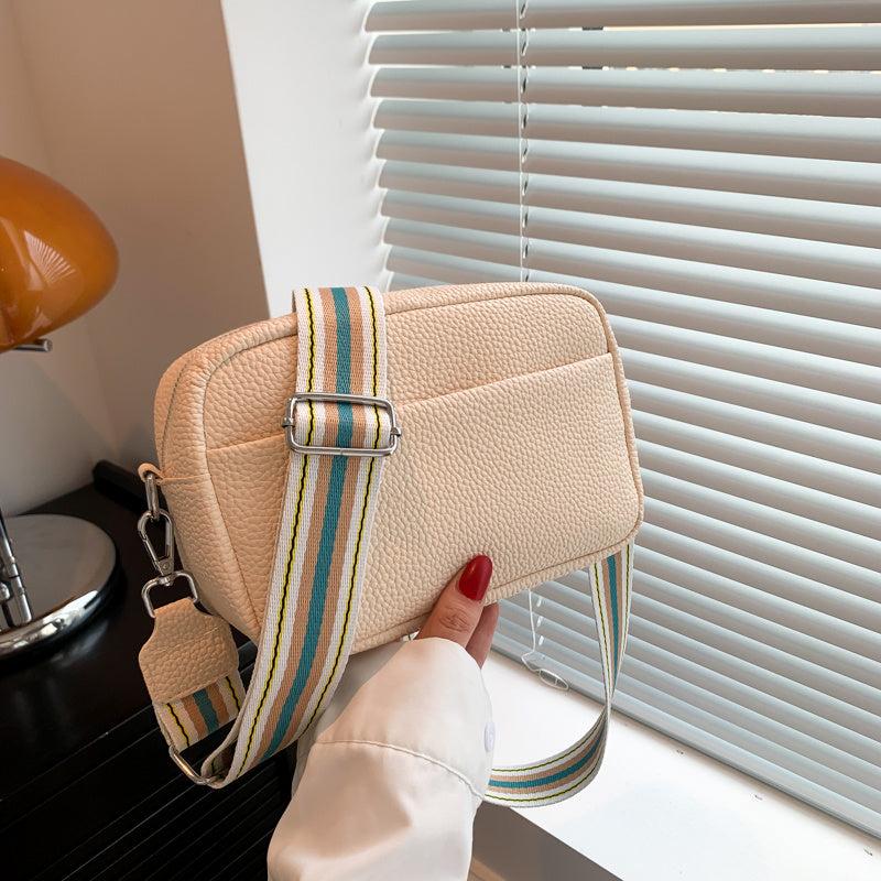 Minimalist Square Shoulder Bag Crossbody Bag Colorblock Strap