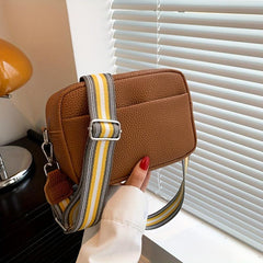 Minimalist Square Shoulder Bag Crossbody Bag Colorblock Strap