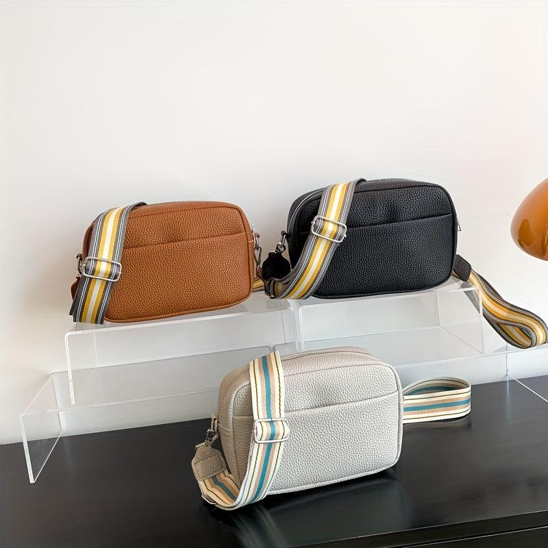 Minimalist Square Shoulder Bag Crossbody Bag Colorblock Strap