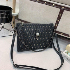 Gothic Skull Decor Crossbody Bag Y2K Punk Handbag