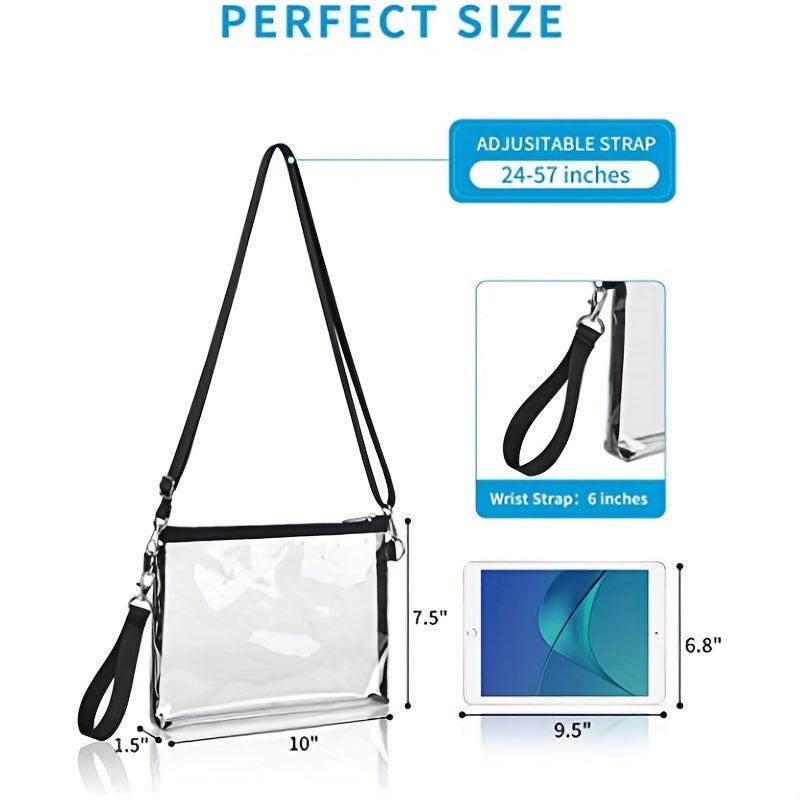 Clear PVC Crossbody Bag Waterproof Square Purse
