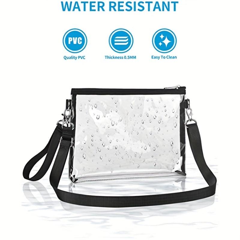 Clear PVC Crossbody Bag Waterproof Square Purse