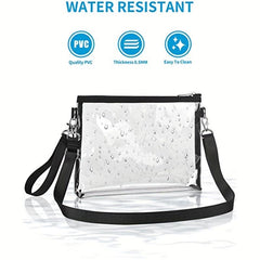 Clear PVC Crossbody Bag Waterproof Square Purse
