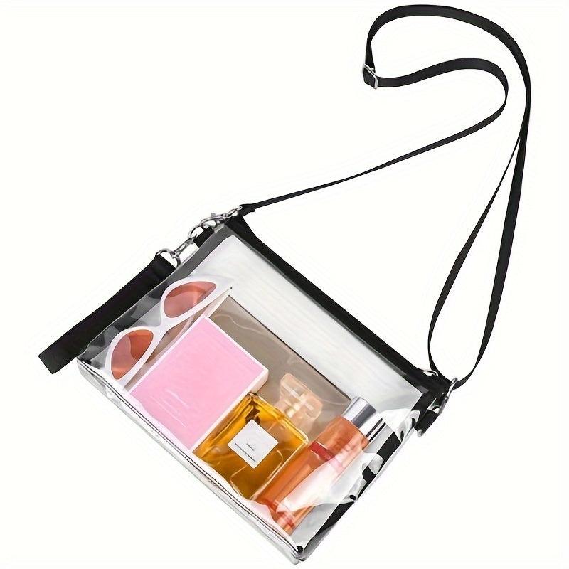 Clear PVC Crossbody Bag Waterproof Square Purse
