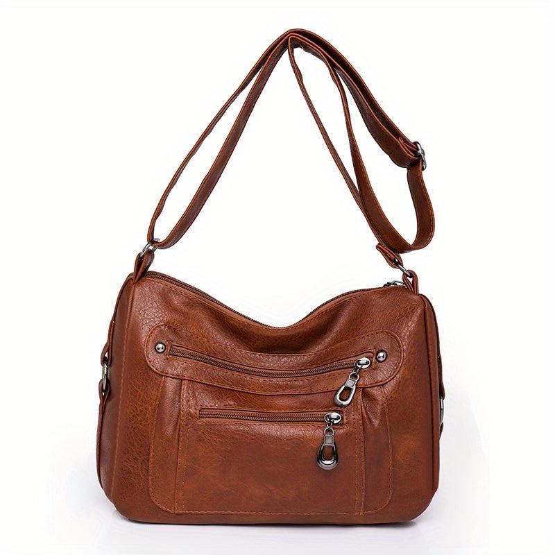 Vintage Studded Crossbody Bag for Elderly Women