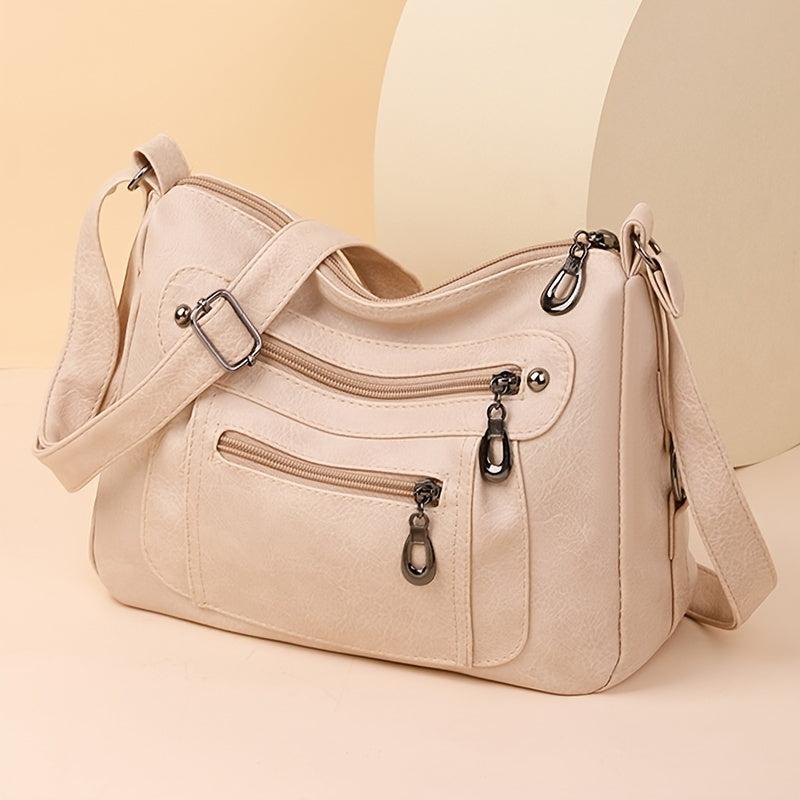 Vintage Studded Crossbody Bag for Elderly Women