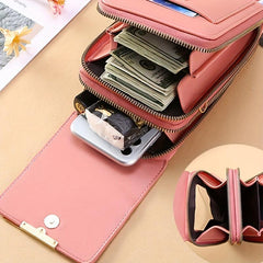 Clear Touch Screen Mobile Phone Bag Vertical Wallet Crossbody Purse