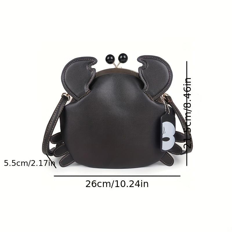 Crab Novelty Crossbody Bag Kiss Lock Purse Fancy Shoulder Bag