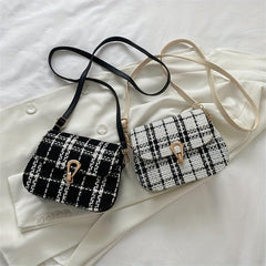 Fancy Tweed Square Bag Flap Crossbody Bag For Women