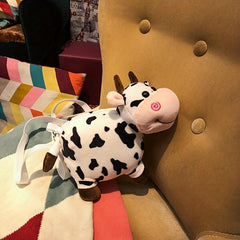 Cow Shaped Crossbody Bag Stuffed Animal Coin Purse Cartoon Shoulder Bag