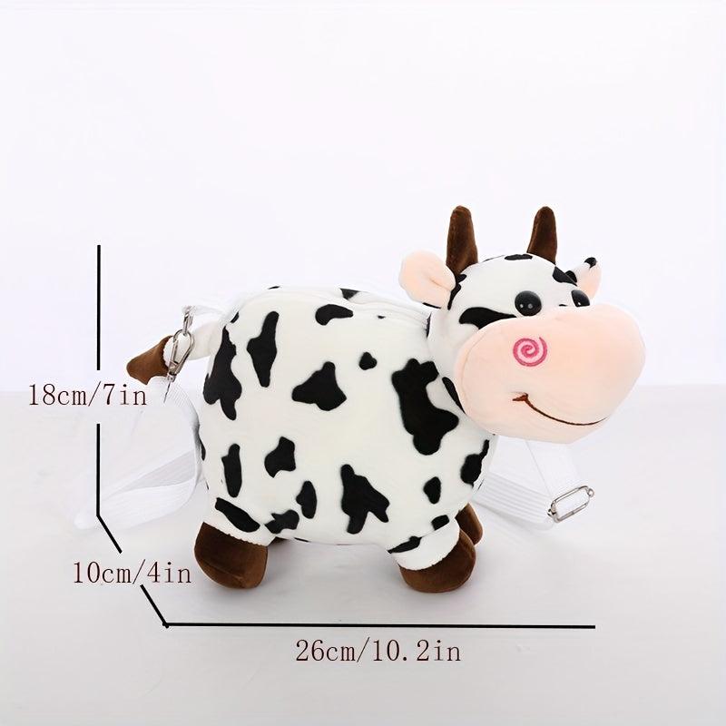 Cow Shaped Crossbody Bag Stuffed Animal Coin Purse Cartoon Shoulder Bag