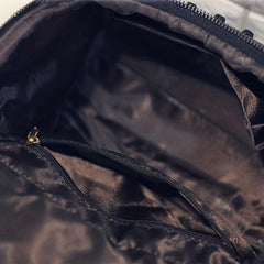 Studded Shoulder Bag Portable Handle Zipper Handbag Detachable Strap