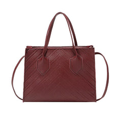 Chevron Embossed Tote Bag Small Square Crossbody Bag Women's Satchel Purse