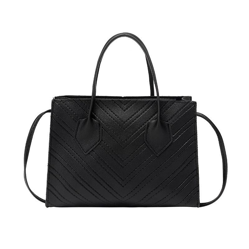 Chevron Embossed Tote Bag Small Square Crossbody Bag Women's Satchel Purse